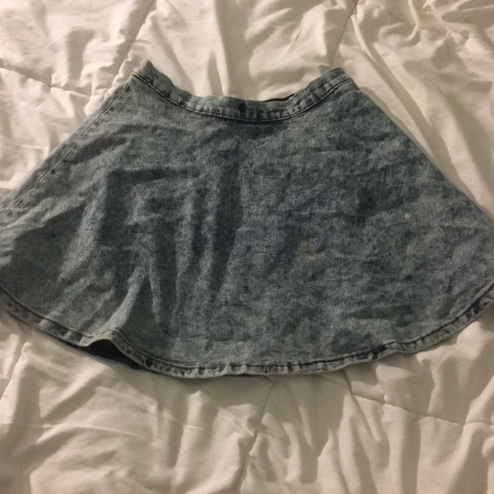 Light wash denim skater skirt